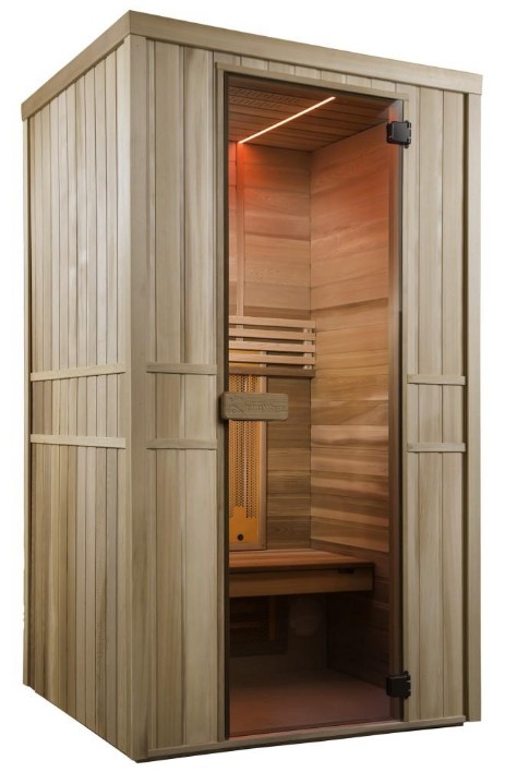 Infrarotsauna "Finn 116 Nova" mit 2 Strahlerarten Infrarotkabine Finn für 1 Person; mit Nova-Strahlern und Intensitätssteuerung