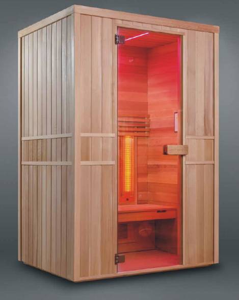 Infrarotsauna "Finn 130 Nova" mit 2 Strahlerarten Infrarotkabine Finn mit Nova-Strahlern und Intensitätssteuerung