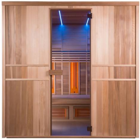 Finn deluxe Combi: Infrarotsauna und finnische Sauna in Einem Kombination aus finnischer Sauna und moderner Infrarotkabine