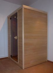 Infrarotkabine aus Hemlock mit einer Tiefe von nur 88 cm